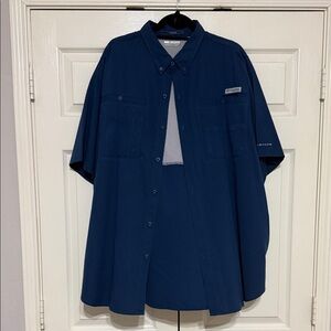 Columbia PFF Men's Blue Short Sleeve Shirt